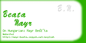 beata mayr business card
